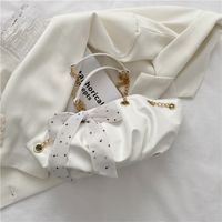 Fashion Solid Color Silk Scarf Folds Shoulder Underarm Bag sku image 1