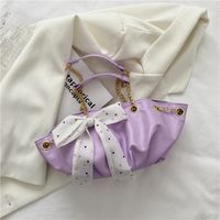 Fashion Solid Color Silk Scarf Folds Shoulder Underarm Bag sku image 2
