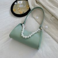 Bolso Axila Simple Con Cadena De Perlas De Color Sólido sku image 3