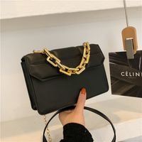 Korean Solid Color Metal Chain Square Messenger Bag sku image 3