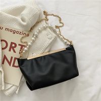 Fashion Pearl Chain Solid Color Messenger Bag sku image 4