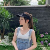 Casual Letter Embroidery Sunscreen Empty Top Baseball Cap sku image 2
