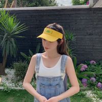 Casual Letter Embroidery Sunscreen Empty Top Baseball Cap sku image 4