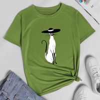 Nihaojewelry Großhandel Cartoon Katze Print Kurzarm-t-shirt main image 7