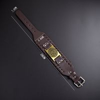 Simple Retro Viking Compass Leather Bracelet main image 4