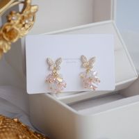 Korean Style Crystal Diamond Butterfly Earrings main image 1