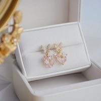 Korean Style Crystal Diamond Butterfly Earrings main image 3