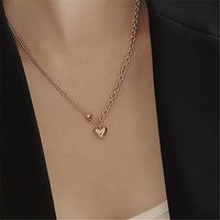 Fashion Splicing Chain Peach Heart Pendent Alloy Necklace main image 5
