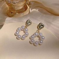Retro Style Round Pearl Earrings Wholesale main image 3