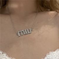Collar De Cadena Fina De Diamantes De Imitación Con Letra De Nueva Moda main image 10