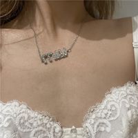 New Fashion Letter Rhinestone Thin Chain Necklace main image 7