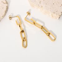 Retro Long Splicing Chain Stainless Steel Earrings main image 4