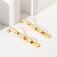 Retro Long Splicing Chain Stainless Steel Earrings main image 5