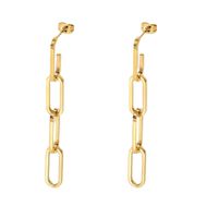 Retro Long Splicing Chain Stainless Steel Earrings main image 6