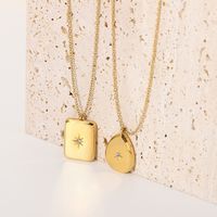 New 18k Gold Stainless Steel Zircon Star Pendant Necklace main image 5