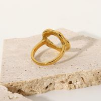 Fashion Lava Hollow Shape Geometric 18k Gold-plated Stainless Steel Ring main image 3