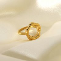 Fashion Lava Hollow Shape Geometric 18k Gold-plated Stainless Steel Ring main image 4