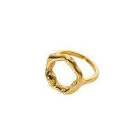 Fashion Lava Hollow Shape Geometric 18k Gold-plated Stainless Steel Ring main image 6