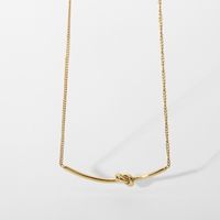 New Fashion 14k Gold-plated Stainless Steel Knotted Necklace main image 6