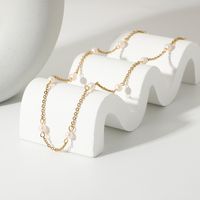 New 18k Gold-plated Stainless Steel Pearl Chain Necklace main image 3