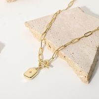 Fashion 14k Gold Plated Copper Square Eight-pointed Star Ot Buckle Necklace main image 1