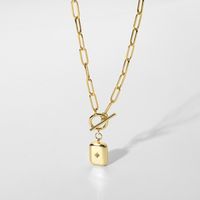 Fashion 14k Gold Plated Copper Square Eight-pointed Star Ot Buckle Necklace main image 6