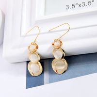 Korean Simple Opal Tassel Copper Earrings Wholesale main image 3