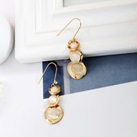 Korean Simple Opal Tassel Copper Earrings Wholesale main image 5