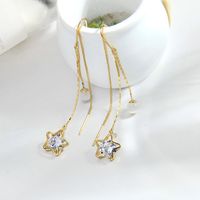 Fashion Opal Star Tassel Copper Earrings Wholesale main image 2