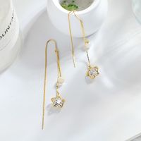 Fashion Opal Star Tassel Copper Earrings Wholesale main image 4