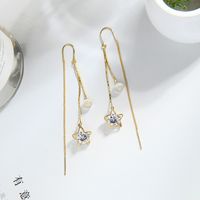 Fashion Opal Star Tassel Copper Earrings Wholesale main image 5