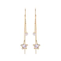 Fashion Opal Star Tassel Copper Earrings Wholesale main image 6