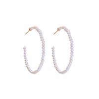 Simple Fashion Retro Pearl C-shaped Copper Earrings main image 6