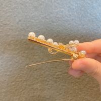 Korean Style Imitation Pearl Bow Diamond Hairpin main image 3