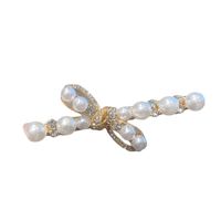 Korean Style Imitation Pearl Bow Diamond Hairpin main image 6