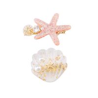 Korean Style Starfish Shell Acrylic Pearl Hairpin main image 6