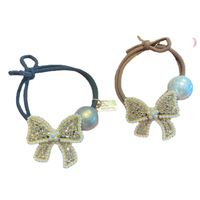 Korean Style Imitation Pearl Diamond Bow Knot Head Rope main image 6