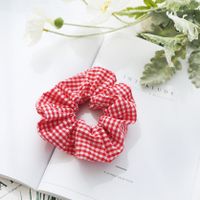 الكورية منقوشة نسيج القطن واسعة الحواف الشعر Scrunchies main image 5