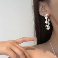 Korean Style Flower Frosted Big Circle Earrings main image 4