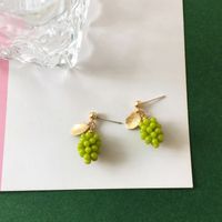 Cute Green Grape Fruit Stud Earrings main image 4