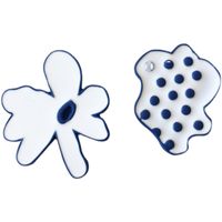 Fashion Creative Asymmetric Metal Flower Drop Oil Earrings main image 3