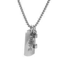 Retro Dumbbell Lettering Hope Square Pendent Necklace main image 6