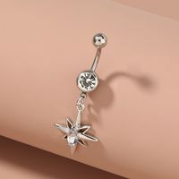 Fashion Stainless Steel Diamond-studded Sky Star Pendant Belly Button Nail Wholesale main image 3