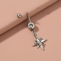 Fashion Stainless Steel Diamond-studded Sky Star Pendant Belly Button Nail Wholesale main image 5