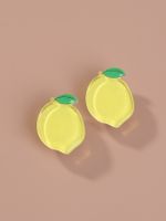 Simple Yellow Lemon Acrylic Earrings Wholesale main image 1