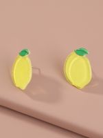 Simple Yellow Lemon Acrylic Earrings Wholesale main image 3