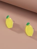 Simple Yellow Lemon Acrylic Earrings Wholesale main image 4