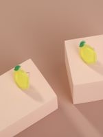 Simple Yellow Lemon Acrylic Earrings Wholesale main image 5