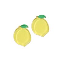 Simple Yellow Lemon Acrylic Earrings Wholesale main image 6