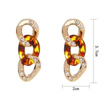 Fashion New Diamond Leopard Print Resin Tassel Earrings main image 6